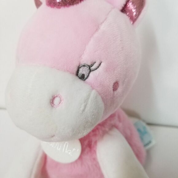 Baby Nat‎ Unicorn Pink Stuffed Plush with Spakley Accents & Security Blanket - Picture 2 of 15